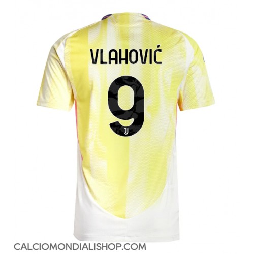 Maglie da calcio Juventus Dusan Vlahovic #9 Seconda Maglia 2024-25 Manica Corta